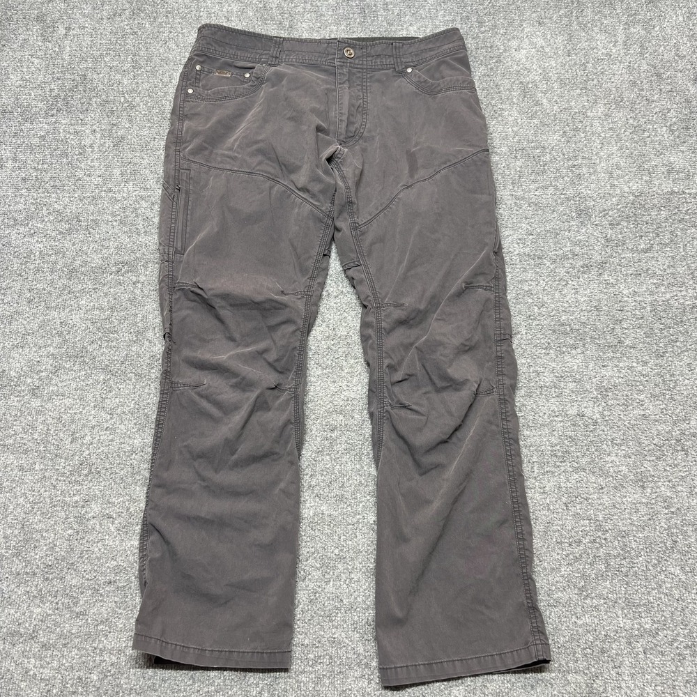Kuhl Pants Mens 34x30 Gray Canvas Cargo Relaxed Fit Outdoor Hiking Travel